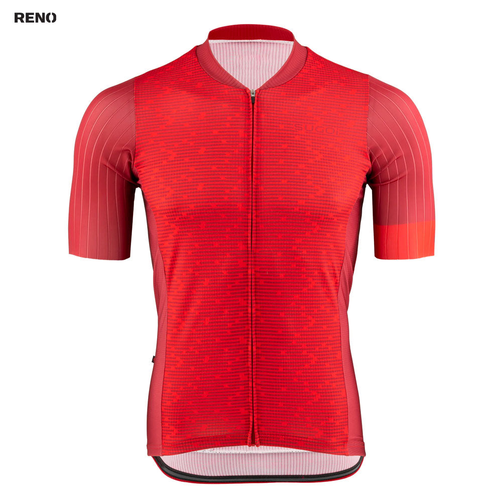 Maillot vélo manches courtes bleu à points blancs - Les Vêtements Gautier